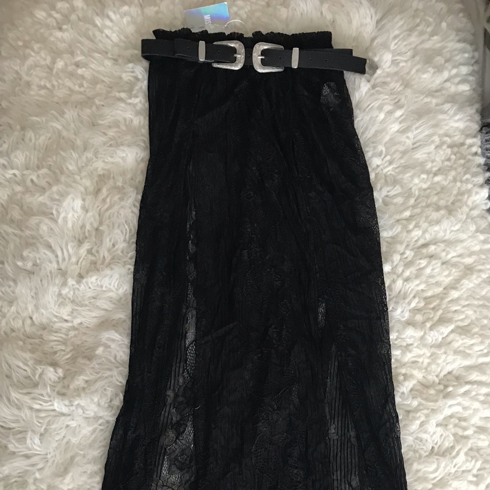 Double slit maxi skirt